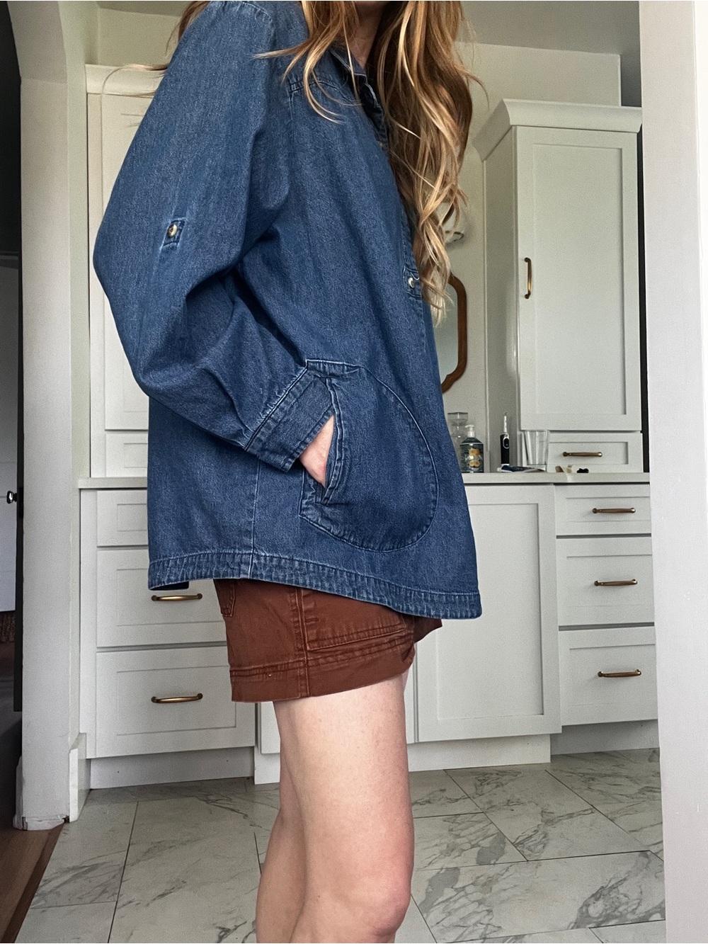 Joan Rivers Medium Blue Denim Button-Front Shirt Jacket - Picture 4 of 6